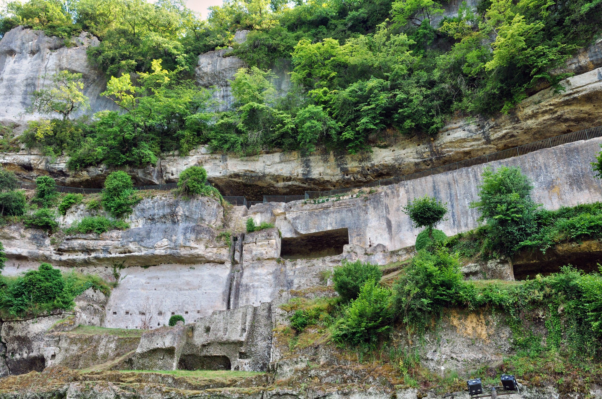 La Roque Saint Christophe troglodytic site in Perigord